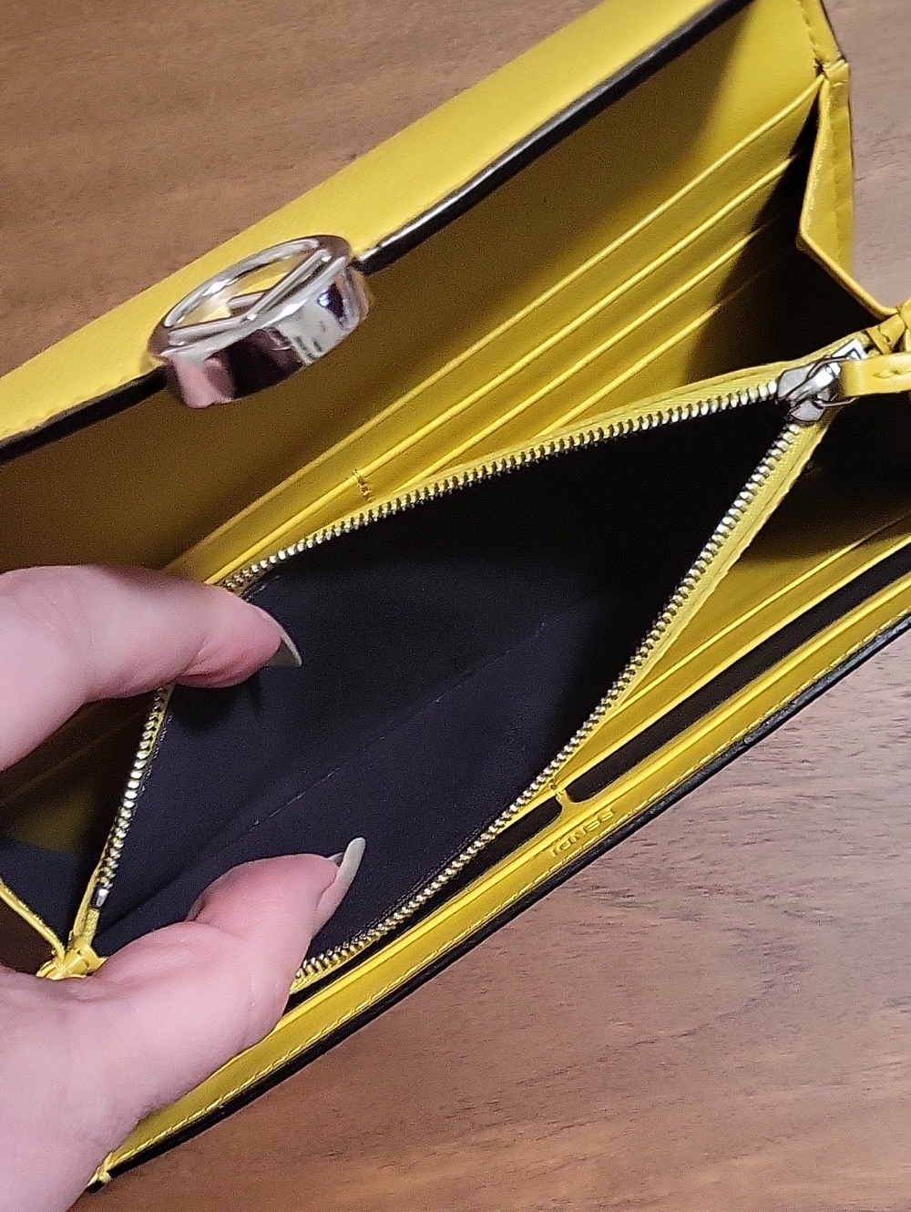 Fendi Zucca Print Yellow and Brown Women's Wallet and Dust Bag - Picture 11 of 17